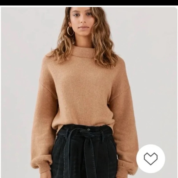 Something Navy Miranda Coil Neck Sweater In Camel Brown...